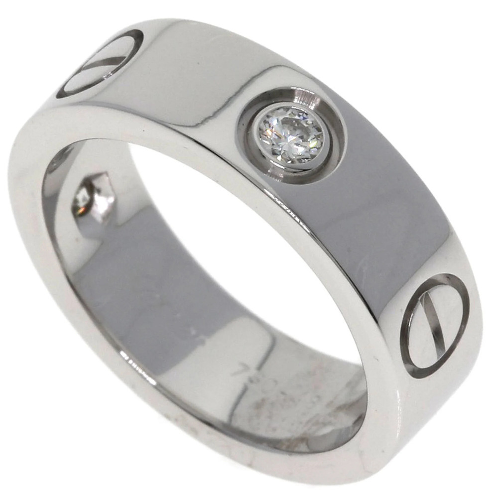 CARTIER Authentic 18k Silver Diamond Love Ring